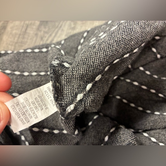 World Market Harem Jumpsuit L/XL Wide Leg Striped Embroidered Boho Festival - Picture 7 of 11